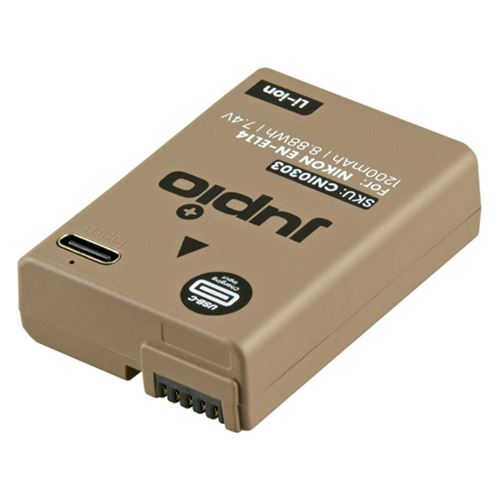 Jupio batterie compatible avec nikon en-el14a ultra usb-c