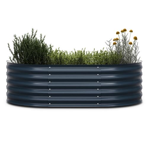 Blumfeldt High Grow Extended - Aiuola Rialzata Da 150 X 43 X 60 Cm, In Lamiera D'Acciaio Ondulata, Facile Da Montare, Resistente Alla Ruggine E Al Gelo
