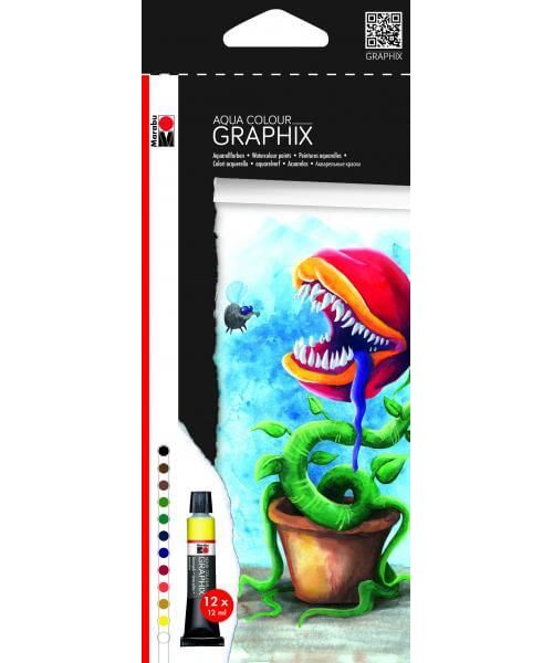 Aquarrelle - 12 Tubes Aqua Colour - Graphix - 12 ml