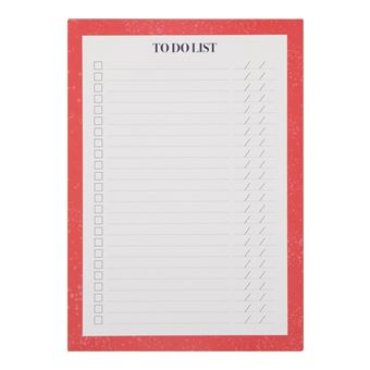 Bloc-notes To-do List - Format A5 - Rouge - Draeger Paris