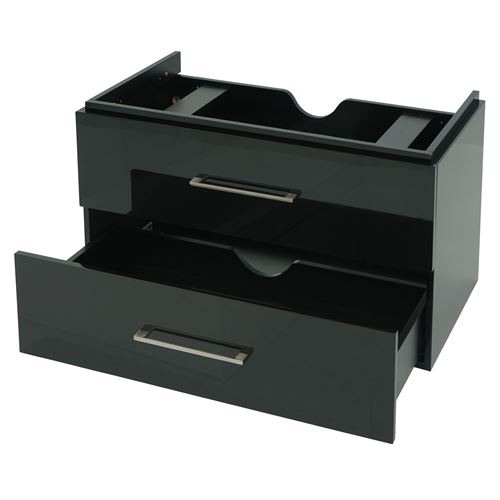 Premium Meuble sous-lavabo MENDLER HWC-D16 brillant 90cm noir