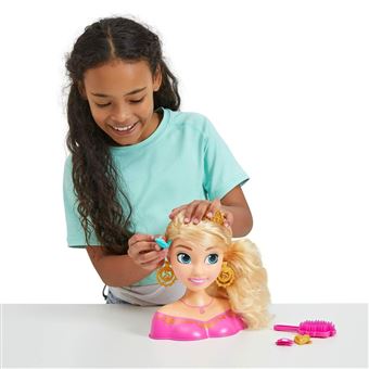 Tête à Coiffer Princesse Sirène 18 Cm - Cheveux Blonds Avec Mèches Colorées - 6 Accessoires Inclus - Jouet Enfant 3 Ans Et Plus
