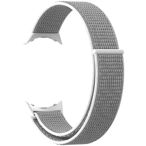 Avizar Gris/Blanc Bracelet Pour Google Pixel Watch Nylon Tissé Ajustable Par Scratch - Image 3