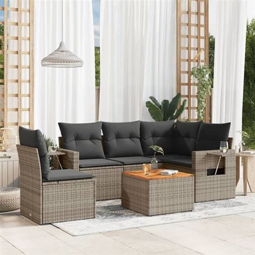 Non Communiqué Gris Salon De Jardin Modulable Vidaxl Polyethylene 6 Pieces X 62 X 69 5 Personnes