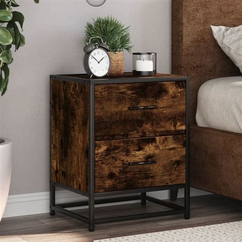 Vidaxl Tables De Chevet 2 Pcs - Chêne Fumé - Image 3