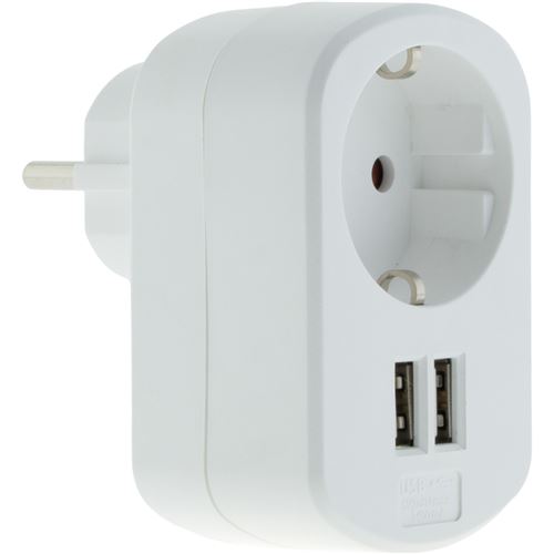Zenitech Blanc Prise Schuko 16A + 2 Usb - Image 2