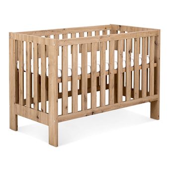 AMELIA II Lit bébé évolutif avec barrière de sécurité Chêne avec tiroir - 1