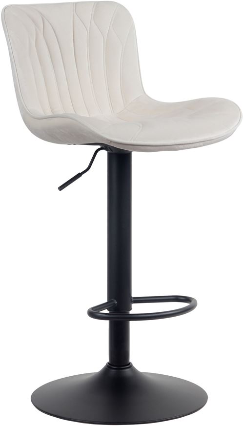 CLP Tabouret de bar Linus Pied en Métal Hauteur réglable Siège pivotant , Crème/Velours