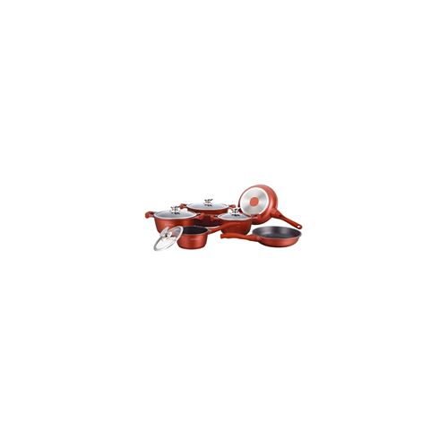 Batterie de cuisine de 6 casseroles - Rouge