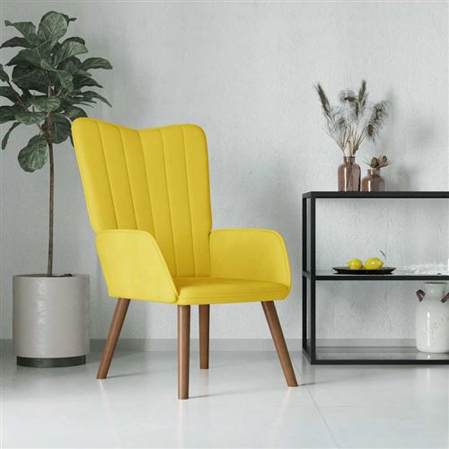 Non Communiqué Jaune Vidaxl Relaxstoel Velours Mosterd