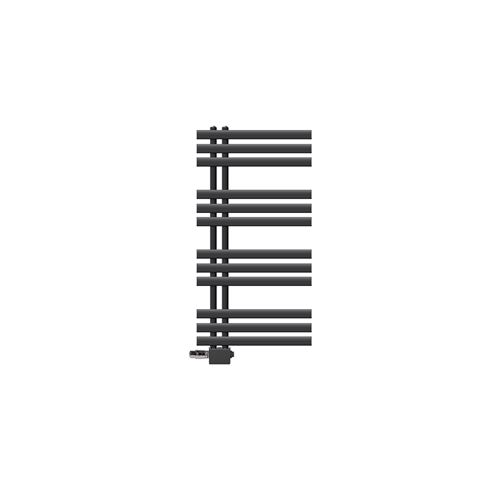 Non Communiqué Anthrazit Luxebath Radiateur Design Iron Em 500X1000 Mm Anthracite Raccord Central Au Bas Avec Garniture De Raccordement Universel Forme D'angle Et De Passage + Thermostat, Sèche-Serviettes Avec Kit De Montage - Image 1