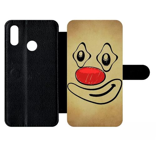 Etui My-Kase pour P smart 2019 - smiley clown nez rouge - Simili-cuir Noir