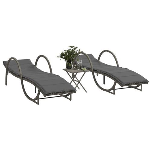 VidaXL - Sonnenliege poly-rattan, One Size, Grau