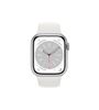 Apple Watch Series 8 (GPS) - 41 mm - aluminium argenté - montre intelligente avec bande sport - fluoroélastomère - blanc - taille du bracelet : Normal - 32 Go - Wi-Fi, Bluetooth - 32 g