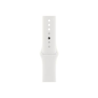 Apple Watch Series 8 (GPS) - 41 mm - aluminium argenté - montre intelligente avec bande sport - fluoroélastomère - blanc - taille du bracelet : Normal - 32 Go - Wi-Fi, Bluetooth - 32 g
