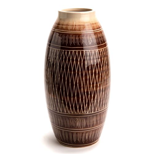 Non Communiqué Marron Vase Kimia 38 Cm - Amadeus - Grès
