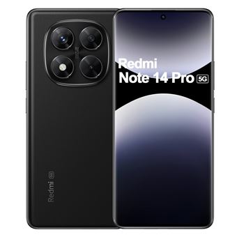 Xiaomi Redmi Note 14 Pro 5G - 5G smartphone - double SIM - RAM 12 Go / Mémoire interne 512 Go - écran OEL - 6.67" - 2712 x 1220 pixels (120 Hz) - 3 x caméras arrière 200 MP, 8 MP, 2 MP - front camera 20 MP - noir minuit - 1