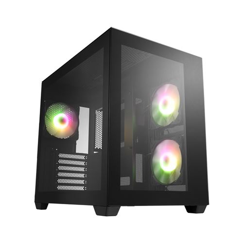 Non Communiqué Noir Fsp Boitier Moyen Tour Atx Cmt380 Rgb Avec Panneaux Vitrés (Noir)