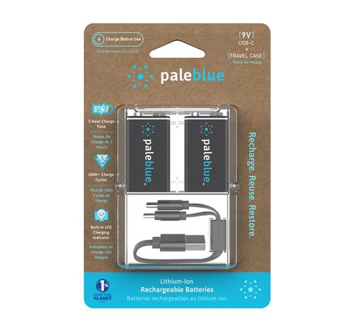 Piles Rechargeables USB-C PALEBLUE 9V 6LR61 6HR61