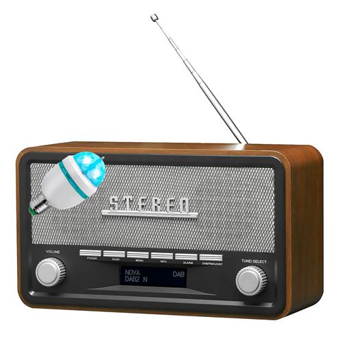 DENVER Radio portable -  - DAB-18 - DAB+/FM - Bluetooth - Caisson bois 2x2W
