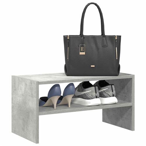 Étagère à chaussures empilable gris béton 60x30x30,5 cm