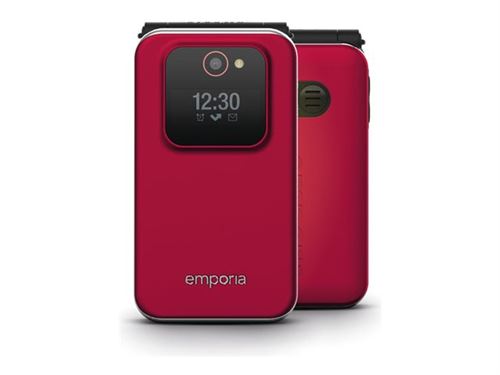 emporiaJOY - Téléphone de service - RAM 64 Mo / Mémoire interne 128 Mo - microSD slot - 240 x 320 pixels - rear camera 2 MP - rouge