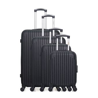 hero - set de 4 valises carpates-m 75 cm 4 roues - noir - 1