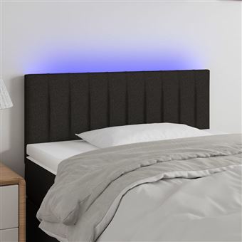 vidaXL Hoofdbord LED 90x5x78/88 cm stof zwart3121834 - 1