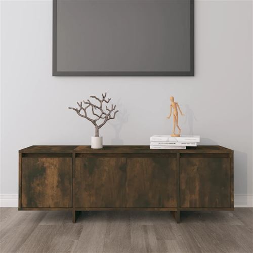 vidaXL - Meuble TV - Chêne Fumé - 120 x 30 x 40,5 cm - Image 3