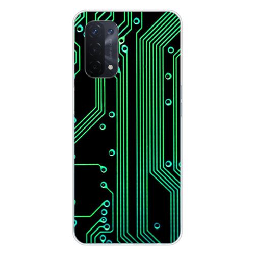 Coque en silicone imprimée compatible Oppo A54 5G Texture circuit geek