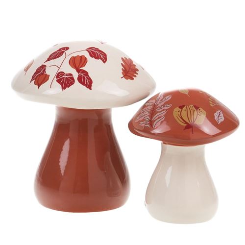 Amadeus Orange Set De 2 Champignons Rosalie - Porcelaine - Image 3