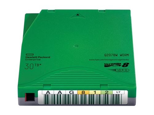 HPE Ultrium WORM Data Cartridge - LTO Ultrium WORM 8 - 12 To / 30 To - étiquettes marquables - vert - pour StoreEver LTO-8 Ultrium 30750 LTO-8 Ultrium 30750 TAA