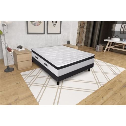 Matelas 180x200 cm ZIADA - Mousse a memoire de forme - Ressorts ensaches - 30 cm