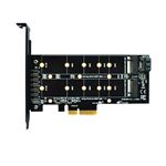 Carte Adaptateur Double M.2 NVMe PCIe 3.1 X8 Bifurcation - 2 SSD 2230/2280/22110, Jusqu'à 2 Go/s