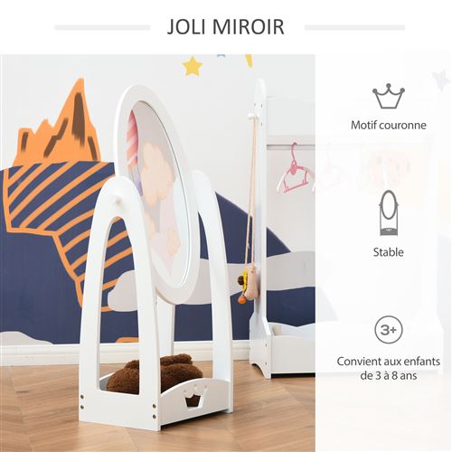 Miroir à pied inclinaison réglable - miroir enfant - design