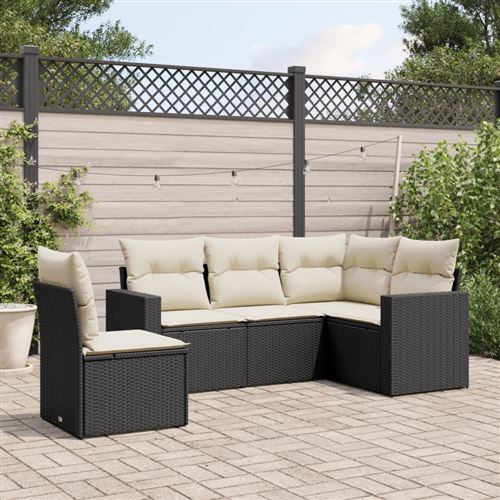 VidaXL - Garten sofagarnitur poly-rattan, One Size, Schwarz