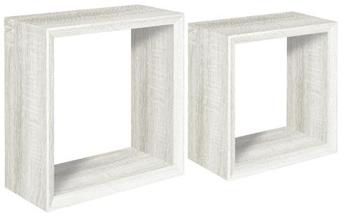 HOMEMANIA Étagère Ginevra - Chêne Blanchi - 35 x 35 x 15,5 cm -