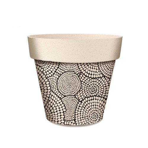 Cadoons Cache Pot Cercles à pois en Bambou - 13.5 x 12 cm