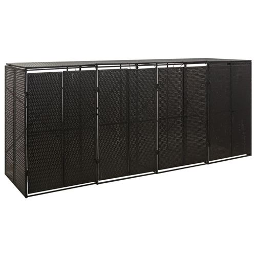 VidaXL - Mülltonnenbox für 4 tonnen poly-rattan, One Size, Schwarz