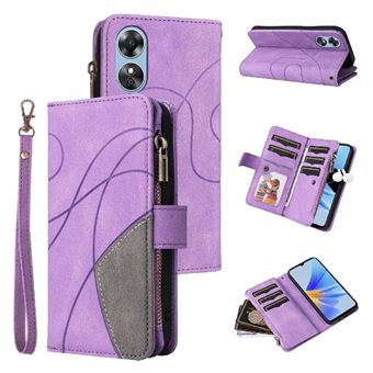 Etui Compatible avec OPPO A17 Coque pour Cuir PU Portefeuille Rétro Flip Case Housse avec Fentes de Cartes Fonction Support Fermeture Magnétique Pochette de Portefeuille ZURSANA Violet - 1