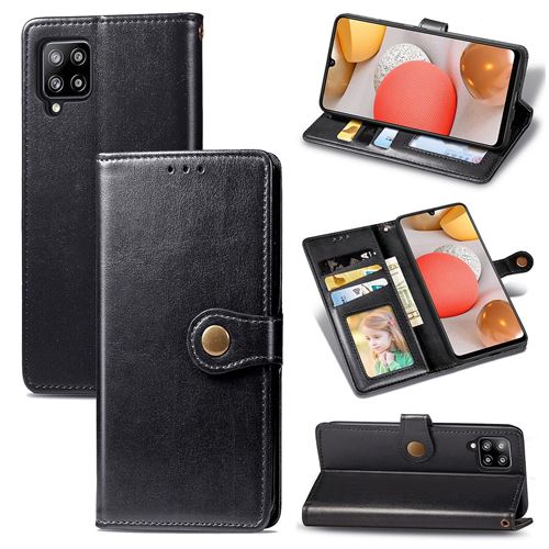 MPFRANCE Housse pour Samsung Galaxy A42 5G Noir [Porte Carte, etui portefeuille, boucle]