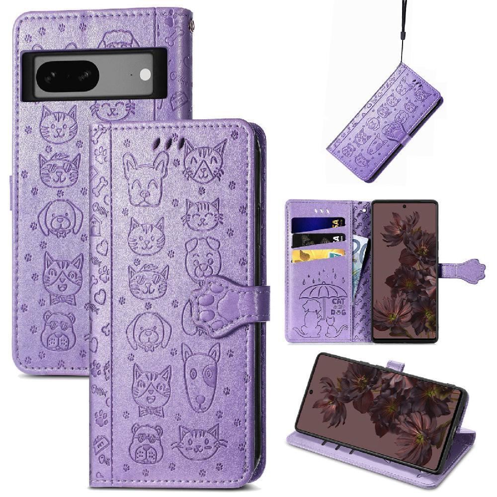 Nadoli Housse Portefeuille Chat Cœur Pour Google Pixel 7 – Cuir Premium Avec Stand Et Porte-Cartes