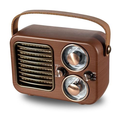 Y-25114-50611 - Enceinte sans fil Bluetooth fonction radio - Bois