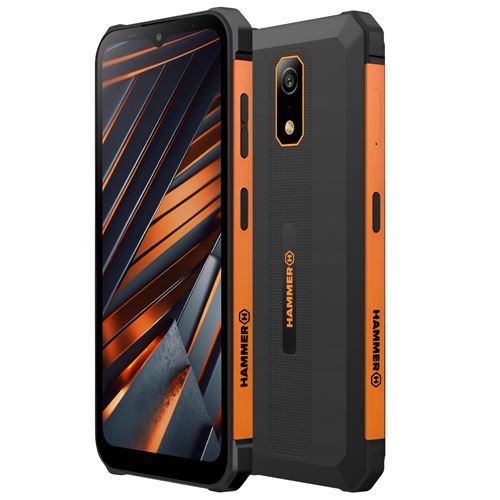 Téléphone Robuste Etanche Batterie 6500 mAh Android 14 Étanche IRON Va Hammer Noir / Orange