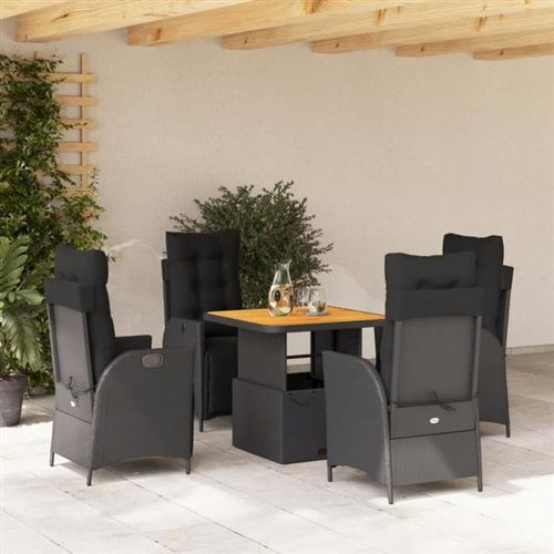 vidaXL Ensemble à Manger de Jardin avec Coussins 5pcs, Table de Terrasse, Ensemble de Meubles de Patio, Mobilier 3277448