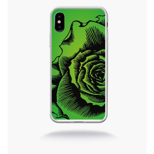 Coque Fleur Fond Fond Vert Compatible Apple Iphone X Bord Transparent