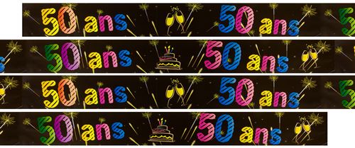 Lot de 10 Bannières métallisées 50 Ans - 3,60 m