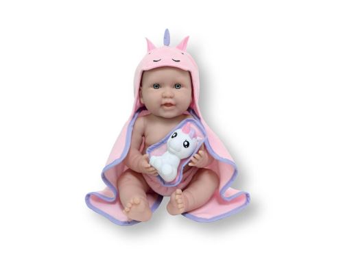 JC Toys La Newborn Real Girl - Real Girl with Hooded Princess Towel - 43 cm