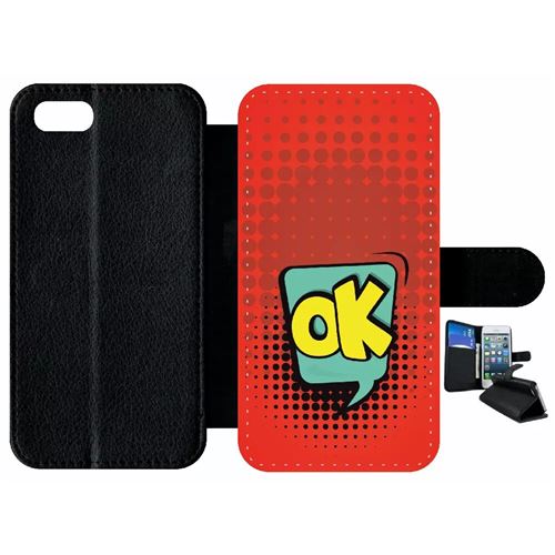 Etui À Rabat Apple Iphone 7 Ok Fond Rouge