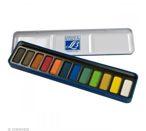 Aquarelle Fine Pour Initiation - Boite De 12 Godets